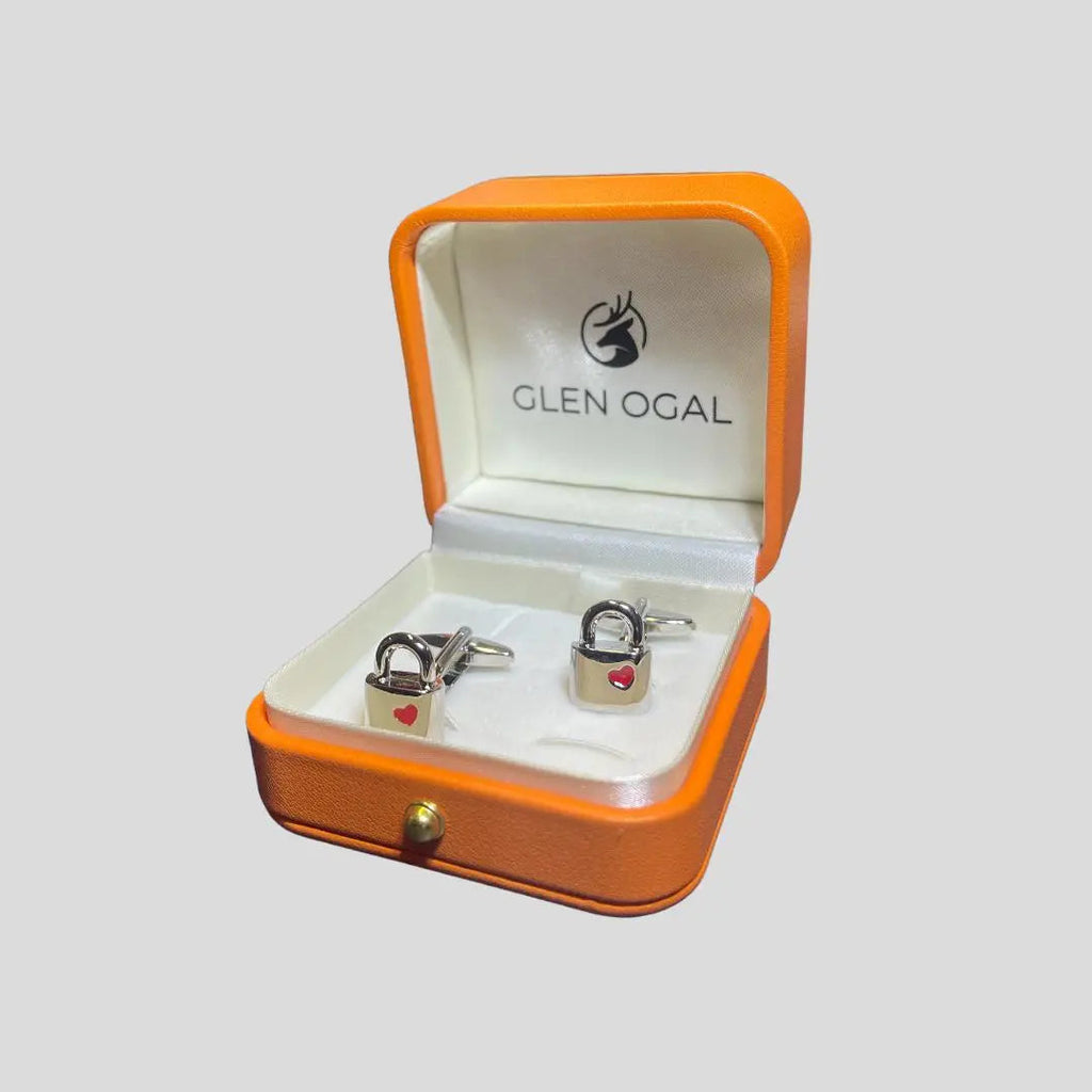 Love Heart Padlock Cufflinks