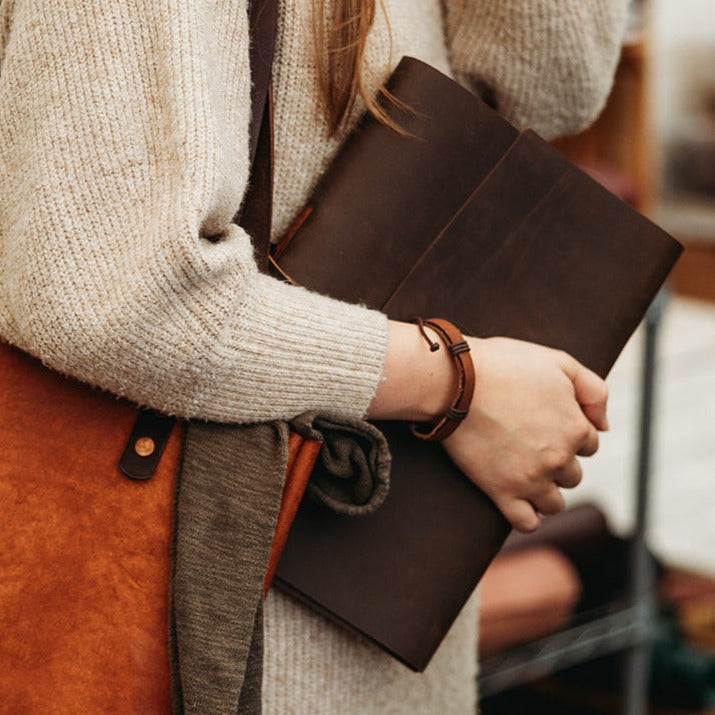 Dark Walnut Leather Journal