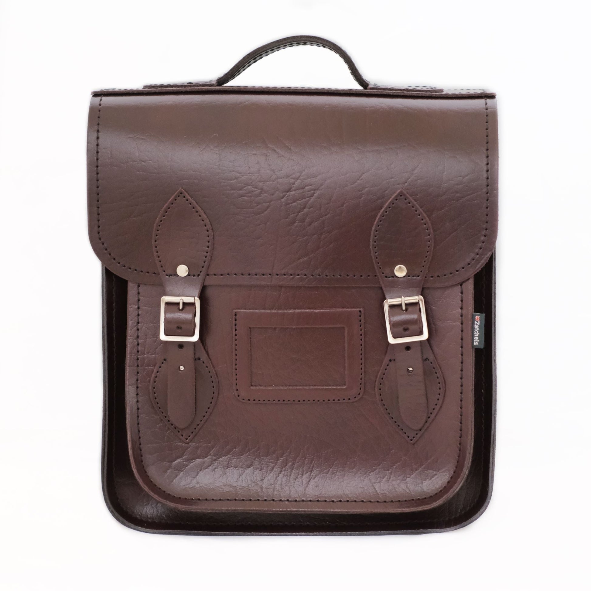 Handmade Leather City Backpack in Marsala Red