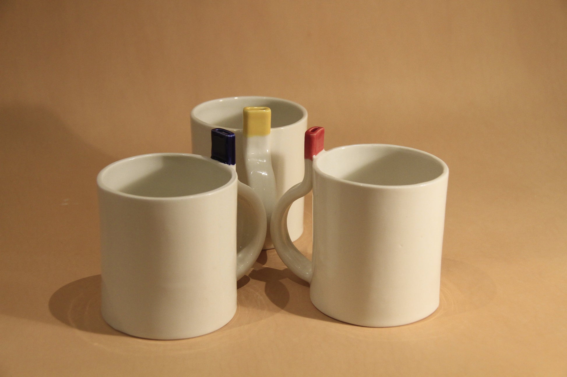 Straw Cup Mug in Red, Yellow and Blue