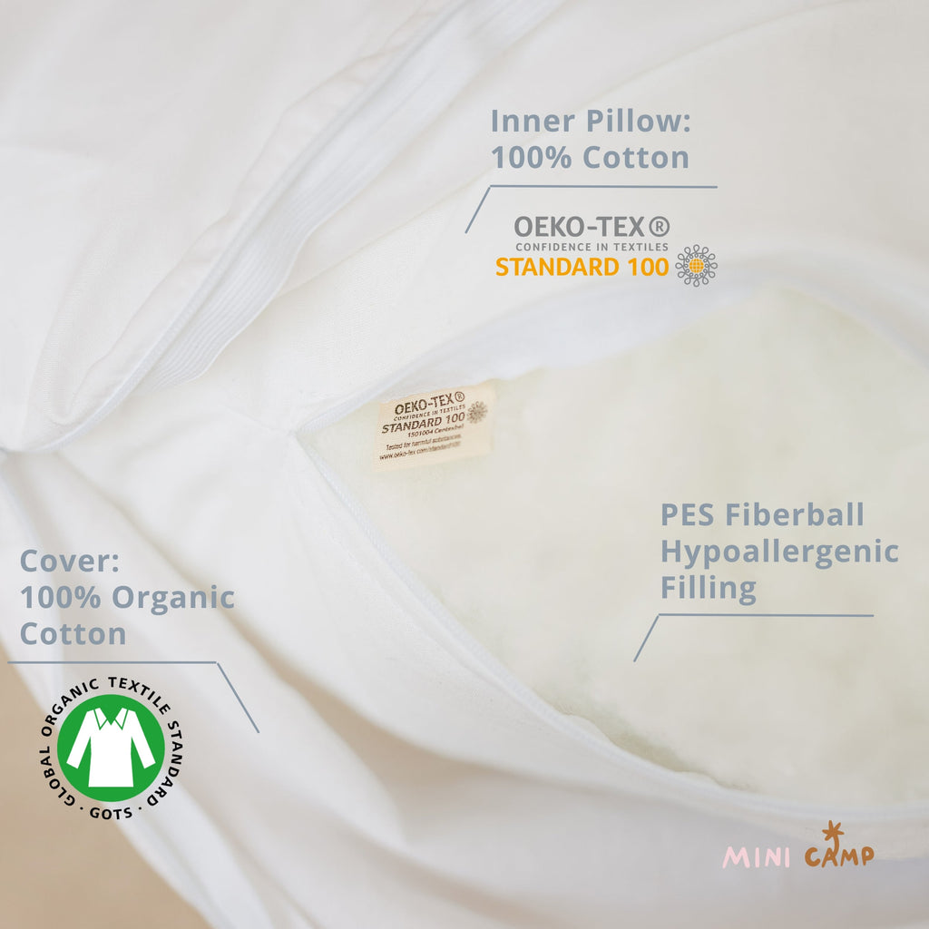 C-Shape Nursing and Pregnancy Pillow with Organic Cotton Cover