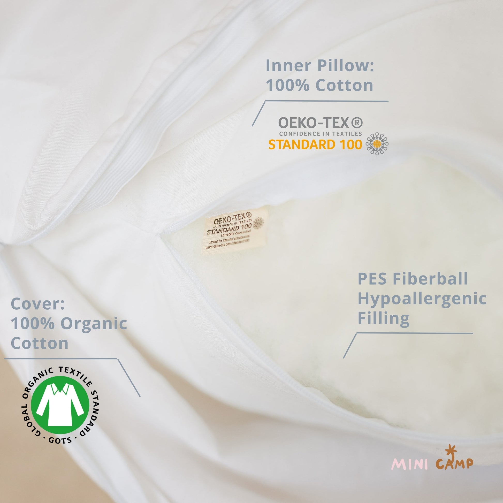 C-Shape Nursing and Pregnancy Pillow with Organic Cotton Cover
