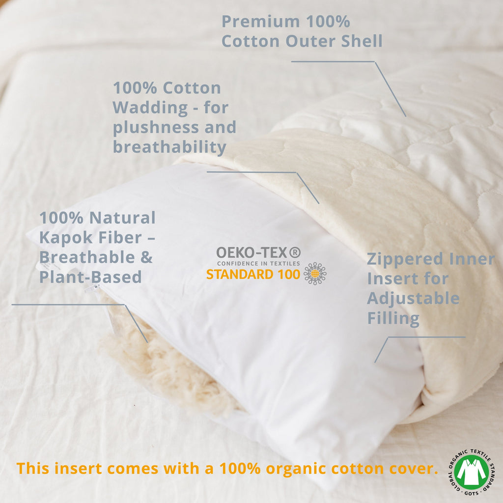 C Shape Baby Feeding and Pregnancy Pillow with Organic White Cover