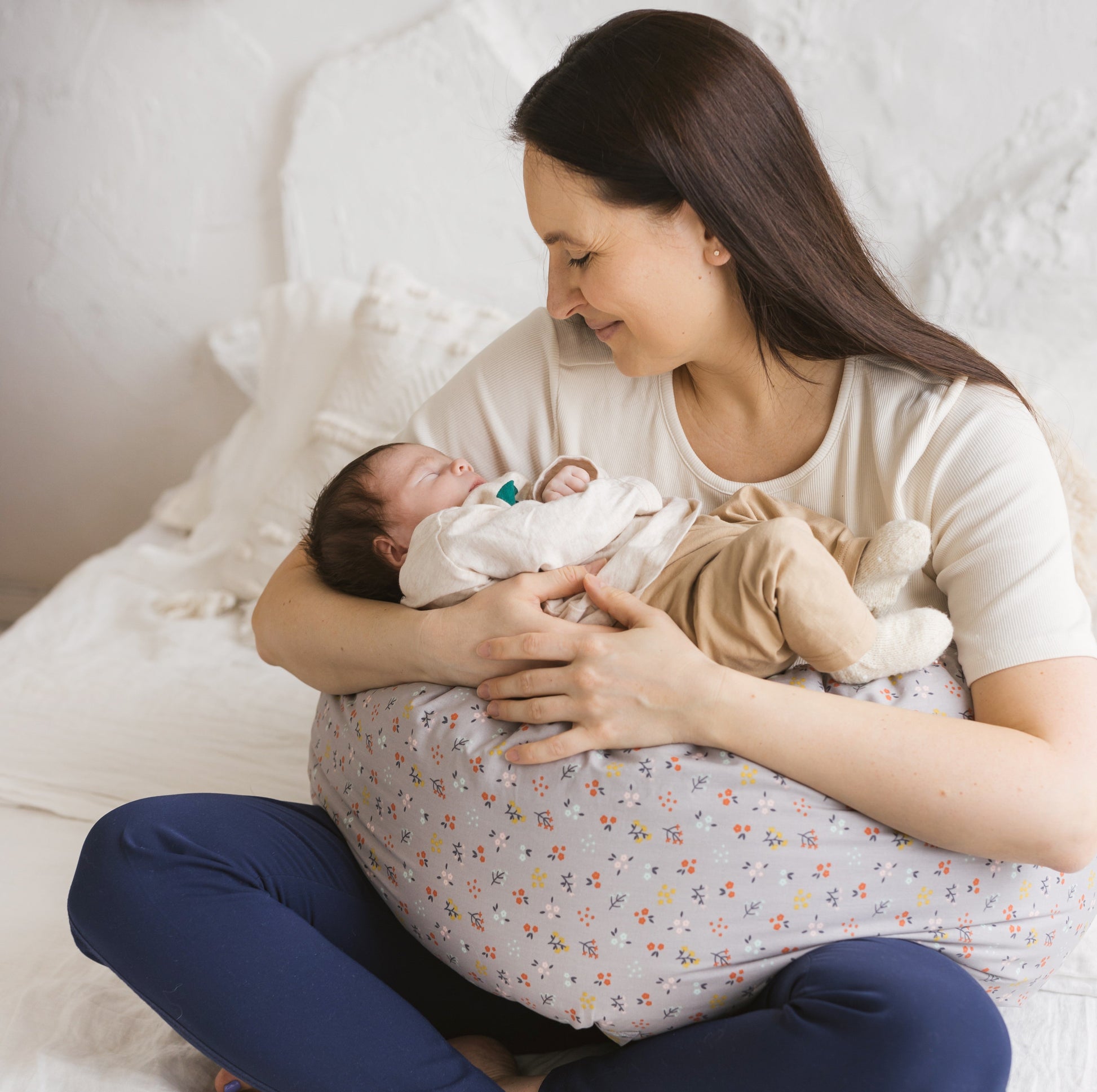 C-Shape Nursing and Pregnancy Pillow with Organic Cotton Cover