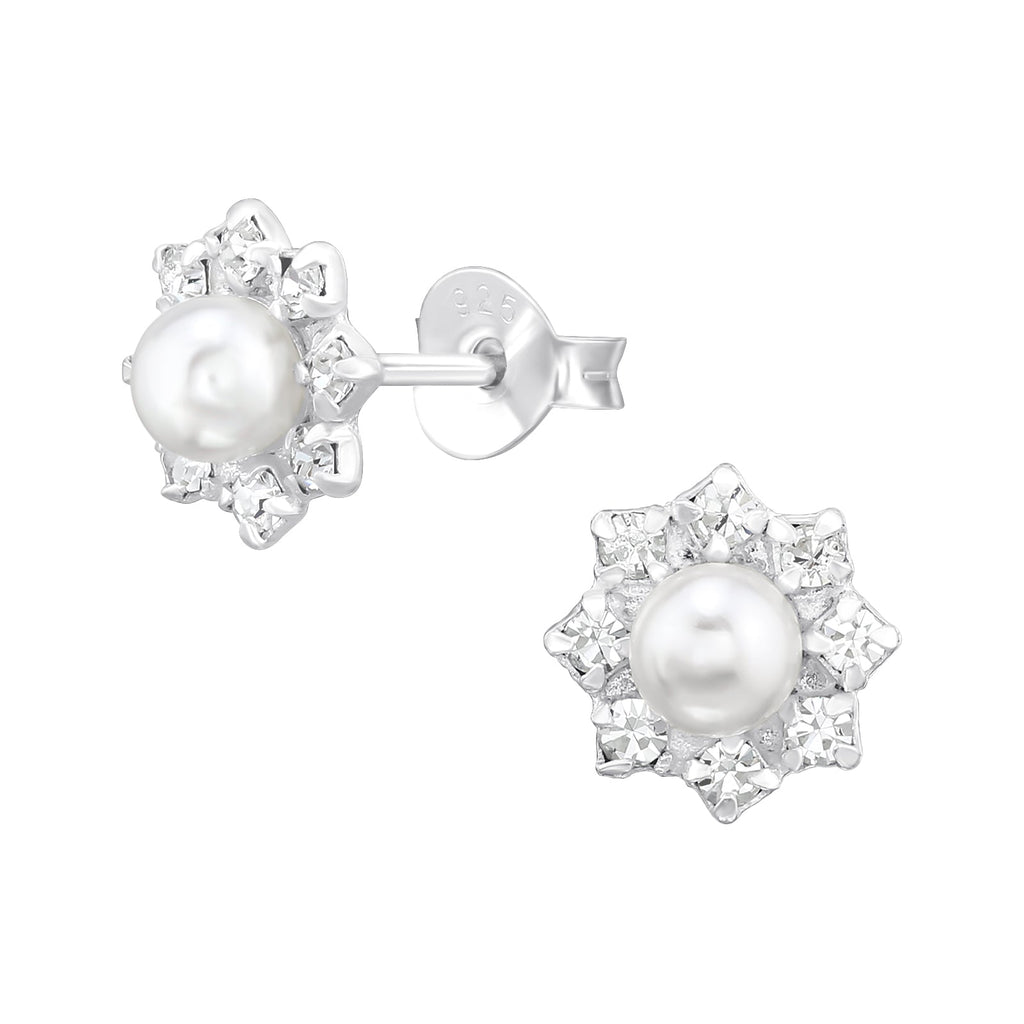Pearl Stud Earrings in Sterling Silver