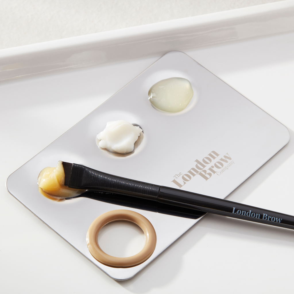 Stainless Steel Brow Mixing Palette with Professional Mixer