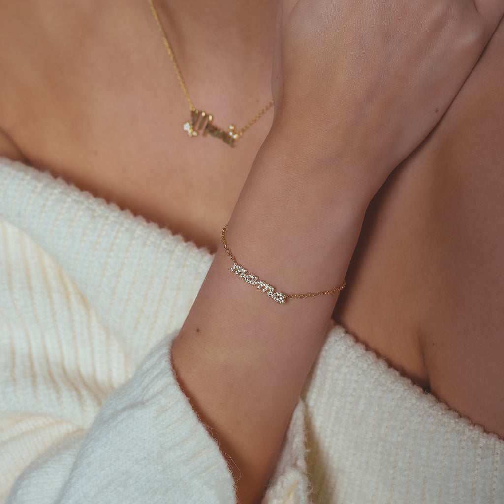 Mama Bracelet in 18k Gold Plated Sterling Silver