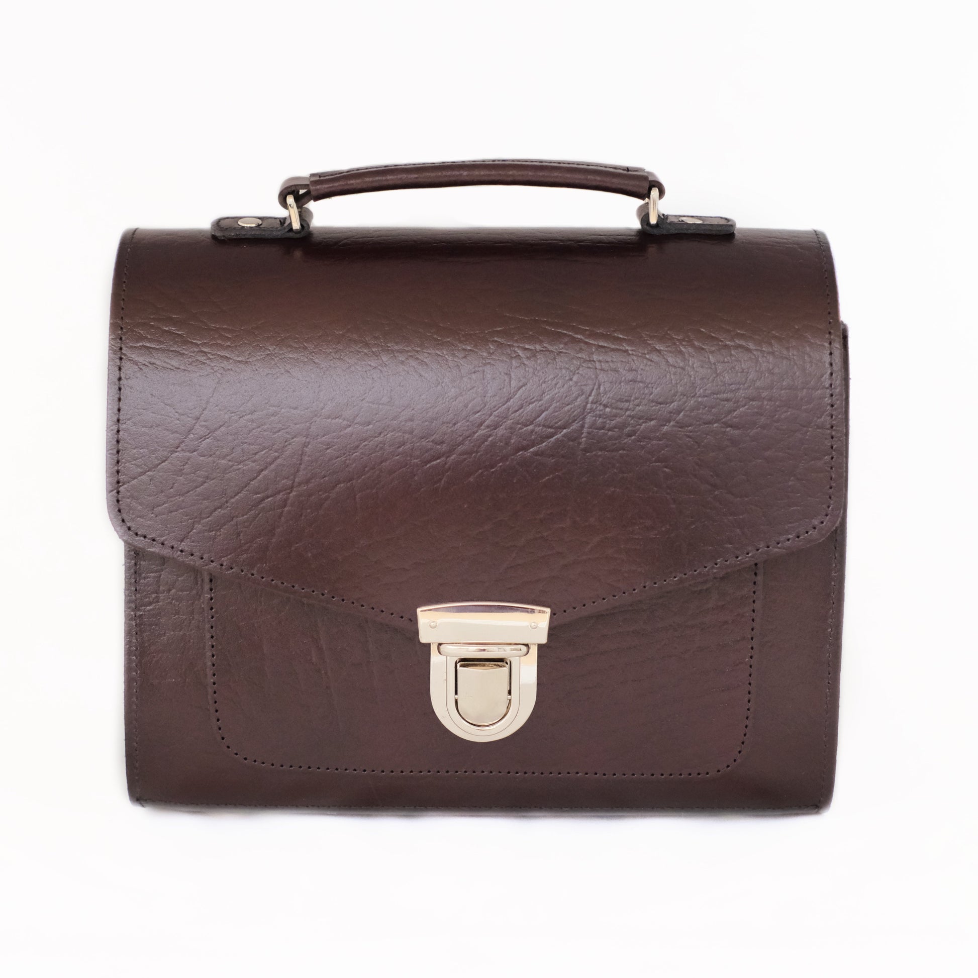 Handmade Leather Sugarcube Grande Bag in Marsala Red