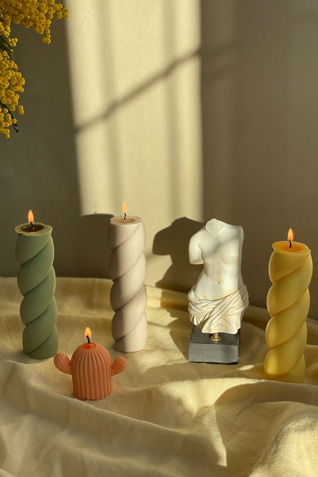 Marshmallow Shaped Pillar Candle in Pastel Soy Wax