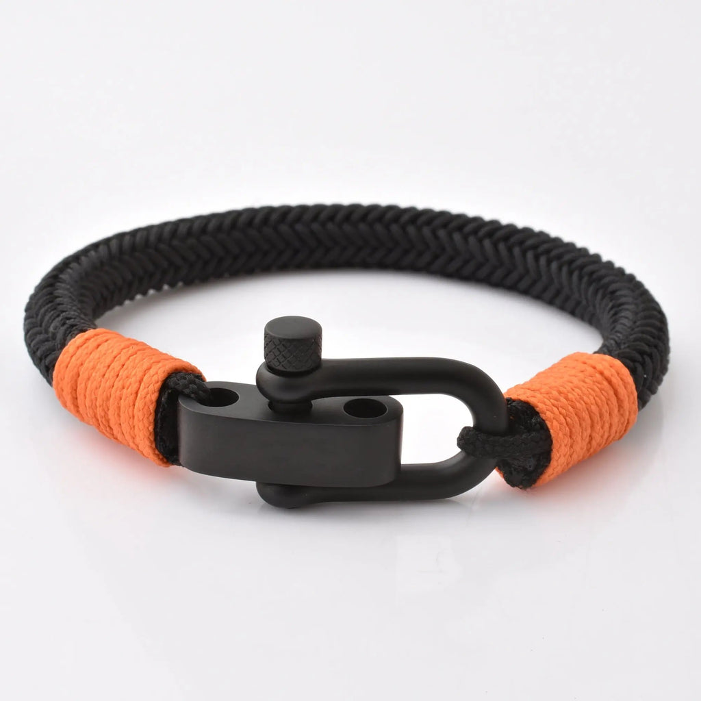 Matt Black Stainless Steel Shackle Bracelet