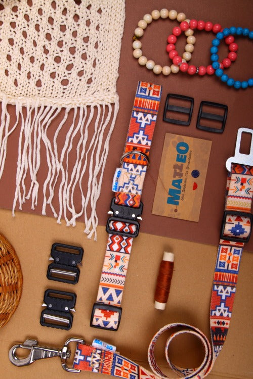 Boho Collection Dog Collar – A style that combines hippie blaze of colors with casual surfers and bohemian originality. by Matteo at www.brixbailey.com