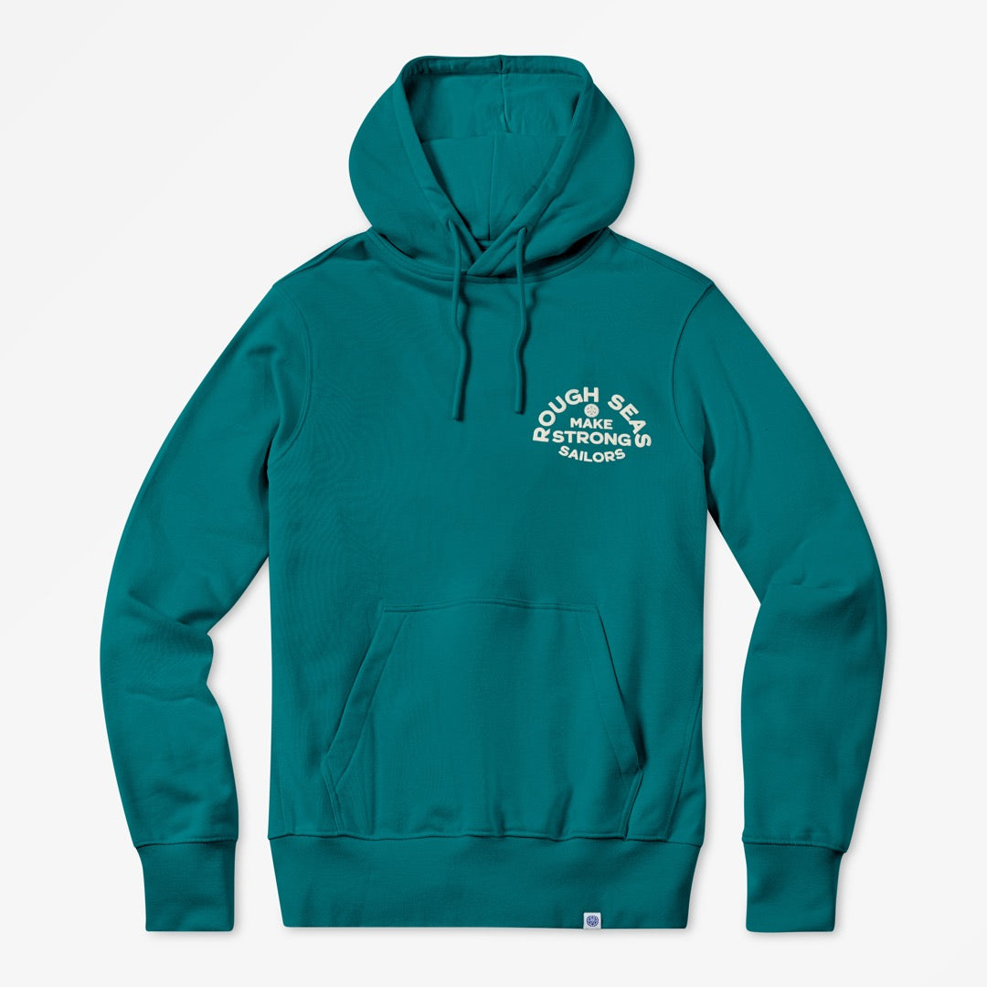 Men's Green Hoodie Rough Seas Make Strong Sailors