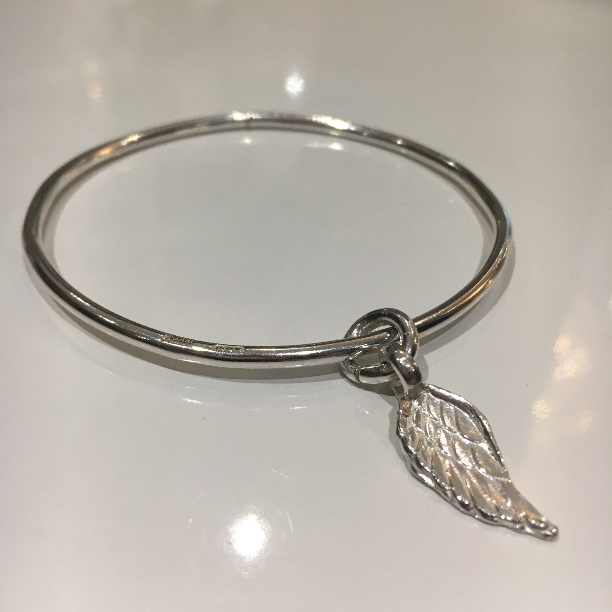 Angel Wing Sterling Silver Bangle