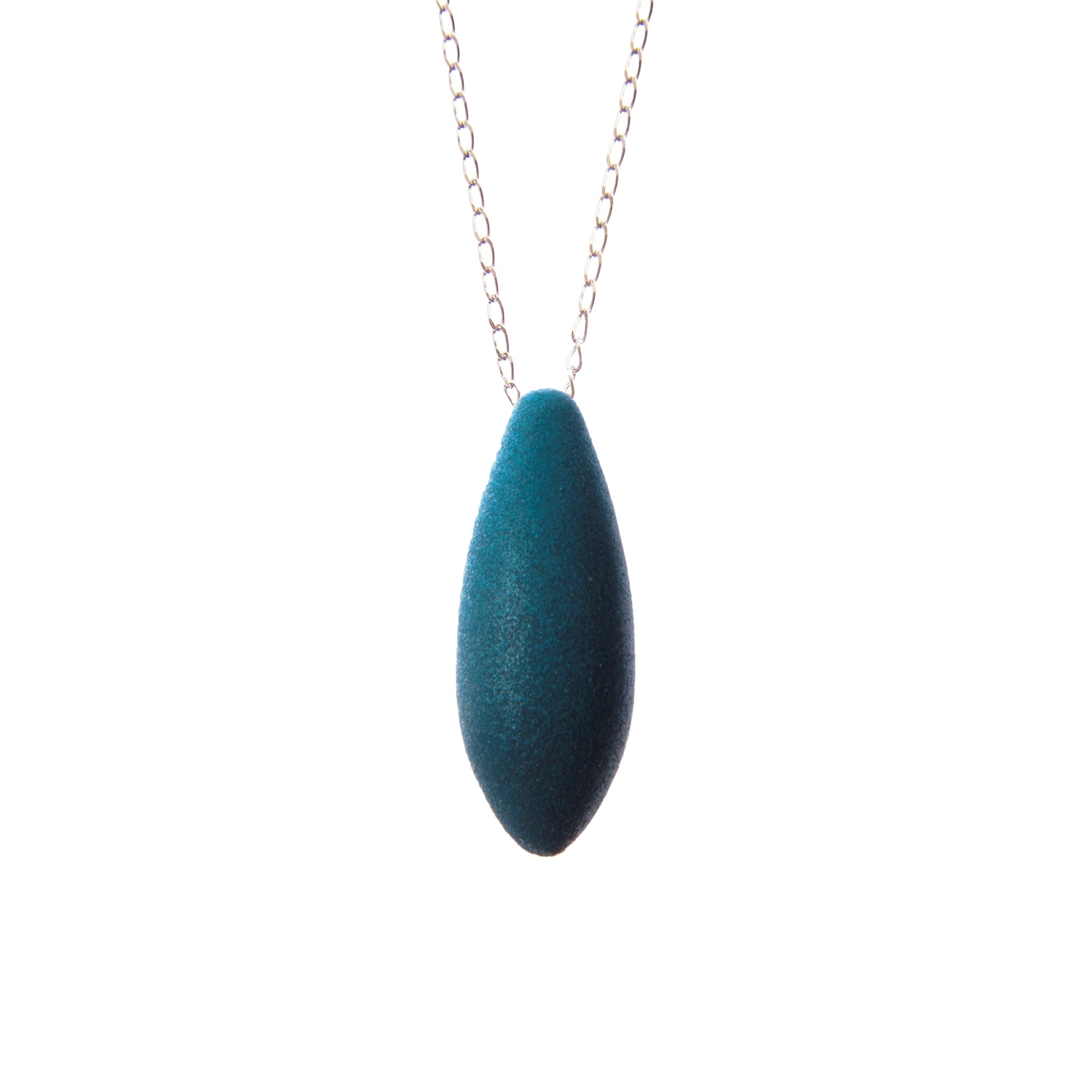 bold close-up of the enchanting mini gooseberry pendant with its unique cosmic dust finish on a 45cm silver chain