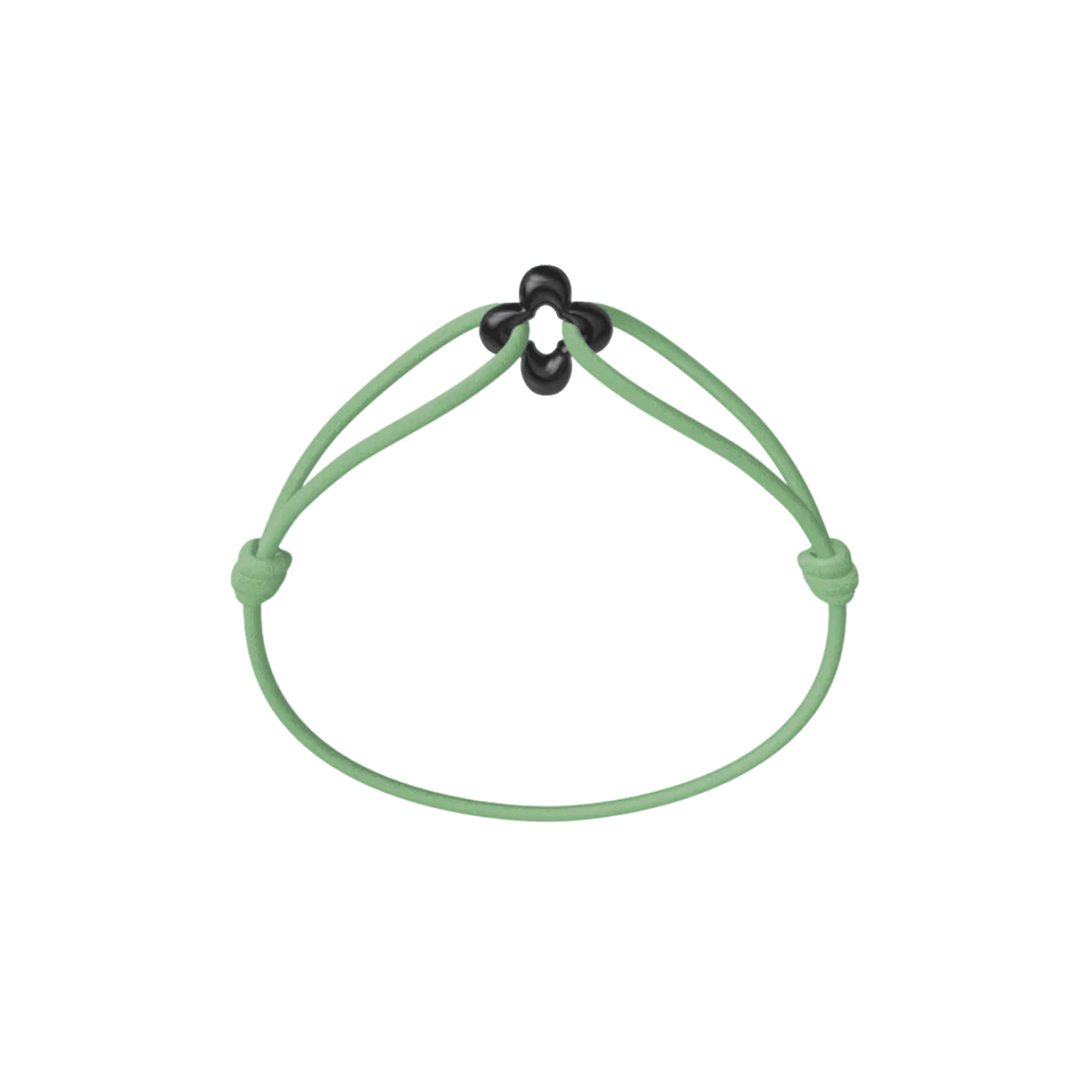 Mini Black Clover Onyx Cord Bracelet
