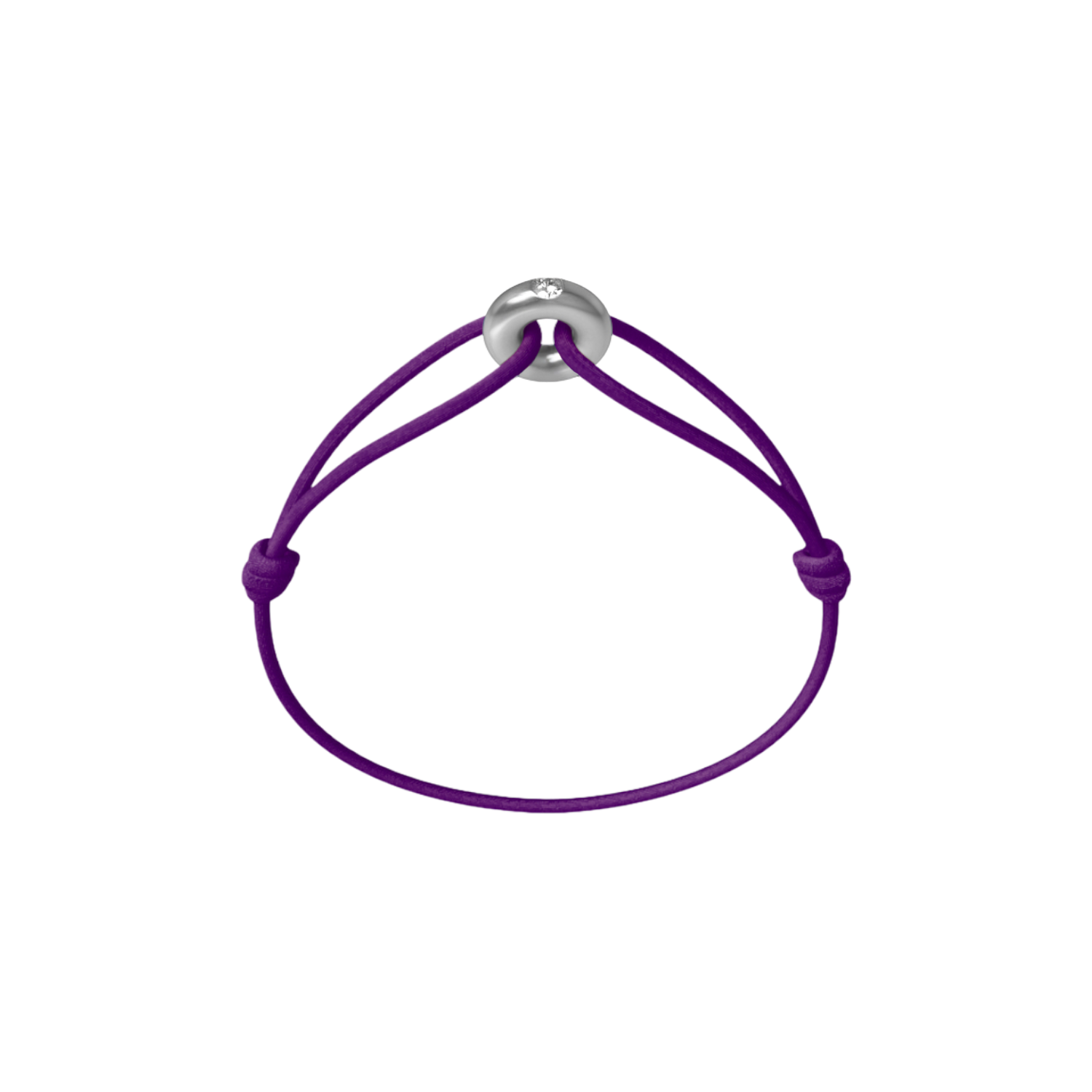 Mini Silver Diamond Cord Bracelet