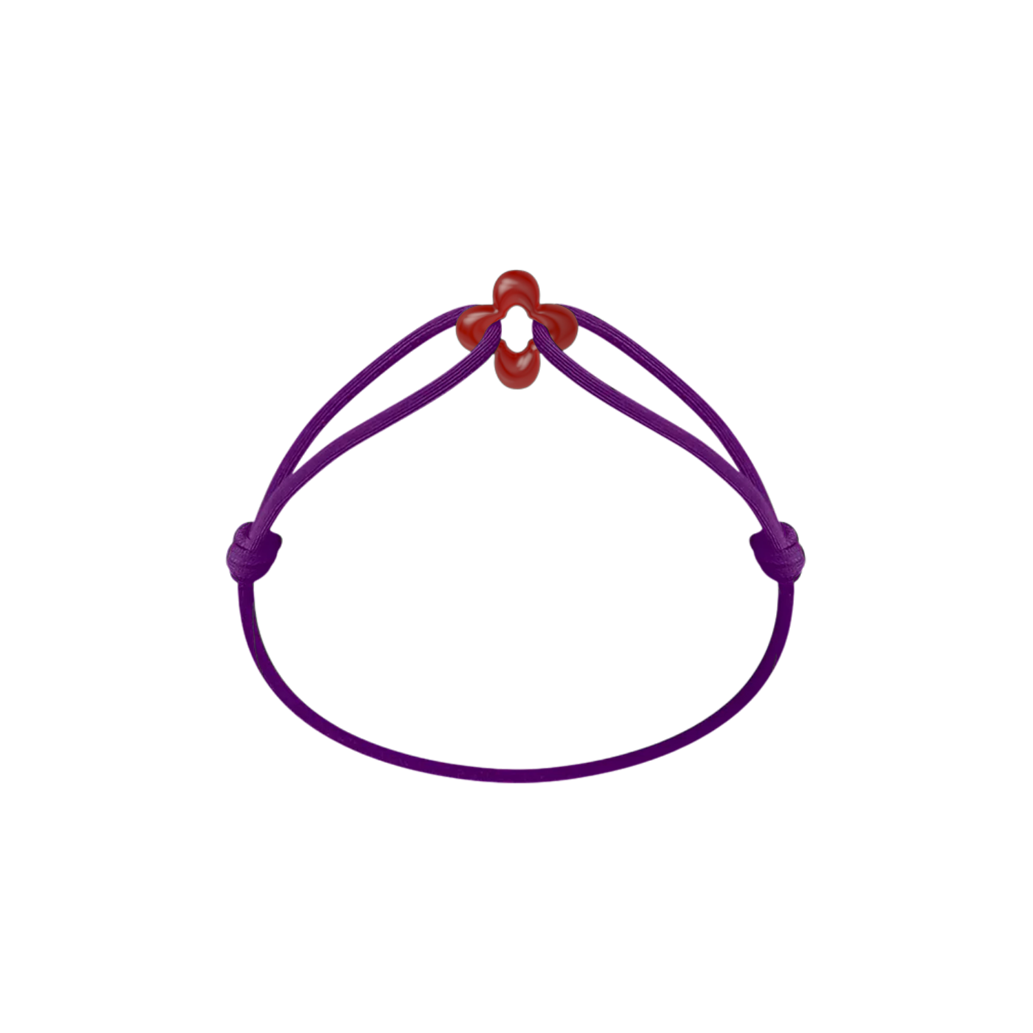 Mini Red Clover Cord Bracelet with Carnelian