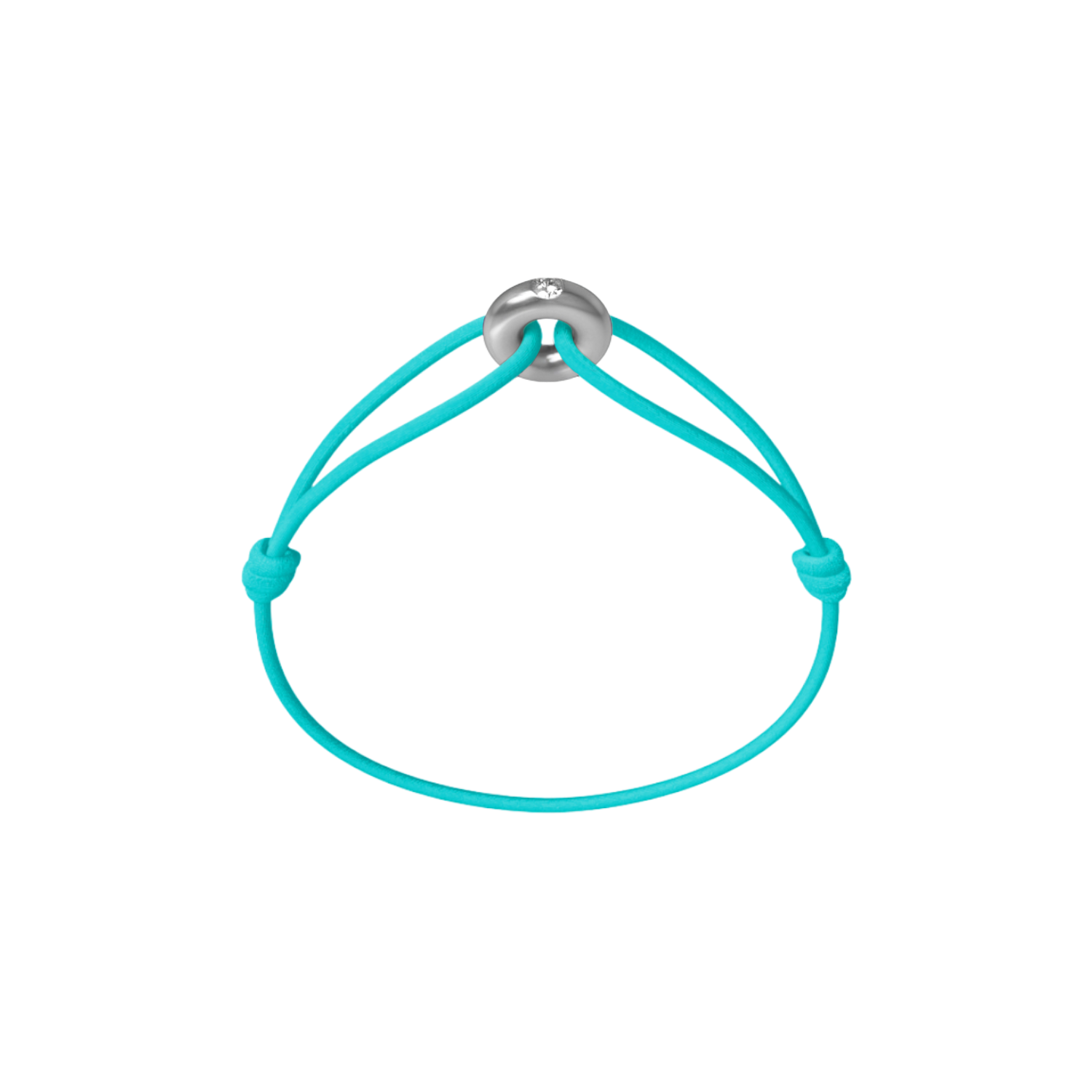 Mini Silver Diamond Cord Bracelet
