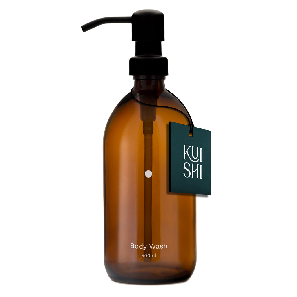 Minimal Amber Glass Soap Dispenser
