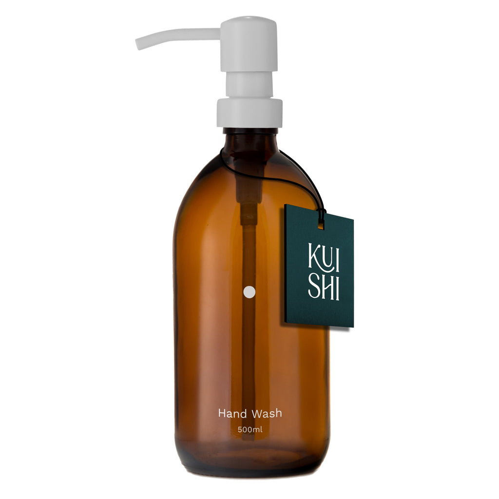 Minimal Amber Glass Soap Dispenser