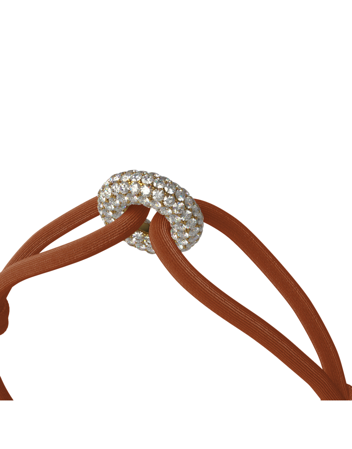 Golden Pave Cord Bracelet with Lab Diamonds