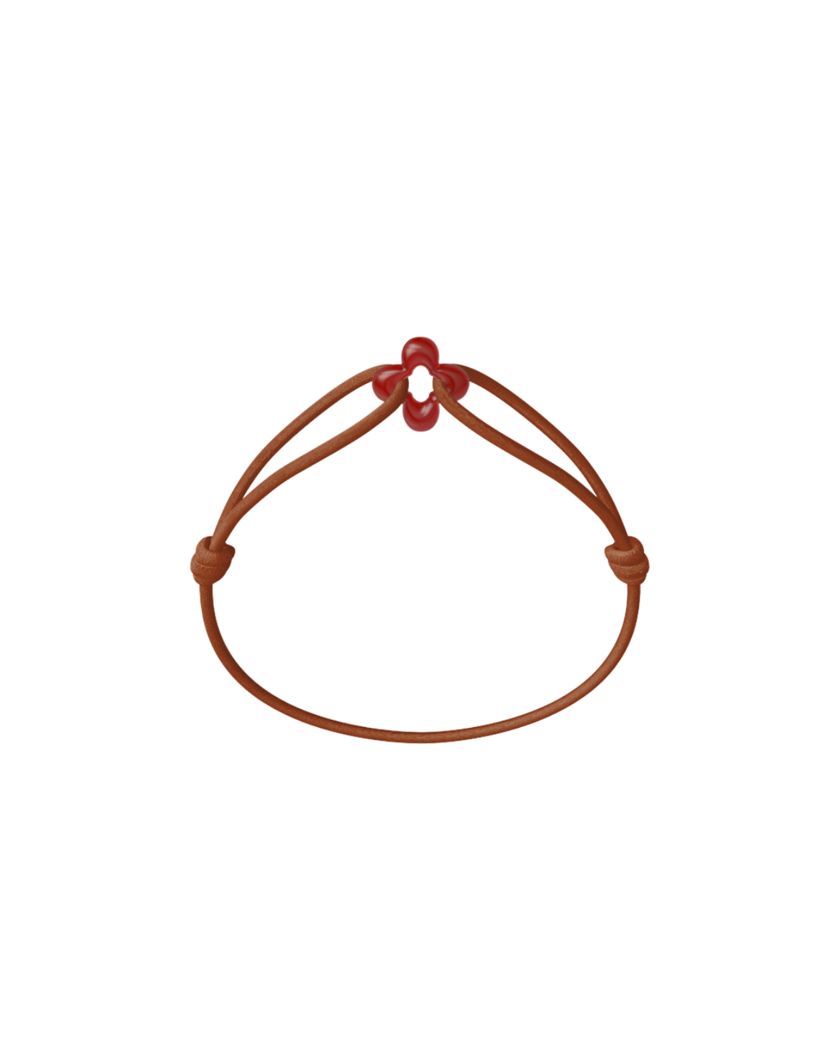 Mini Red Clover Cord Bracelet with Carnelian