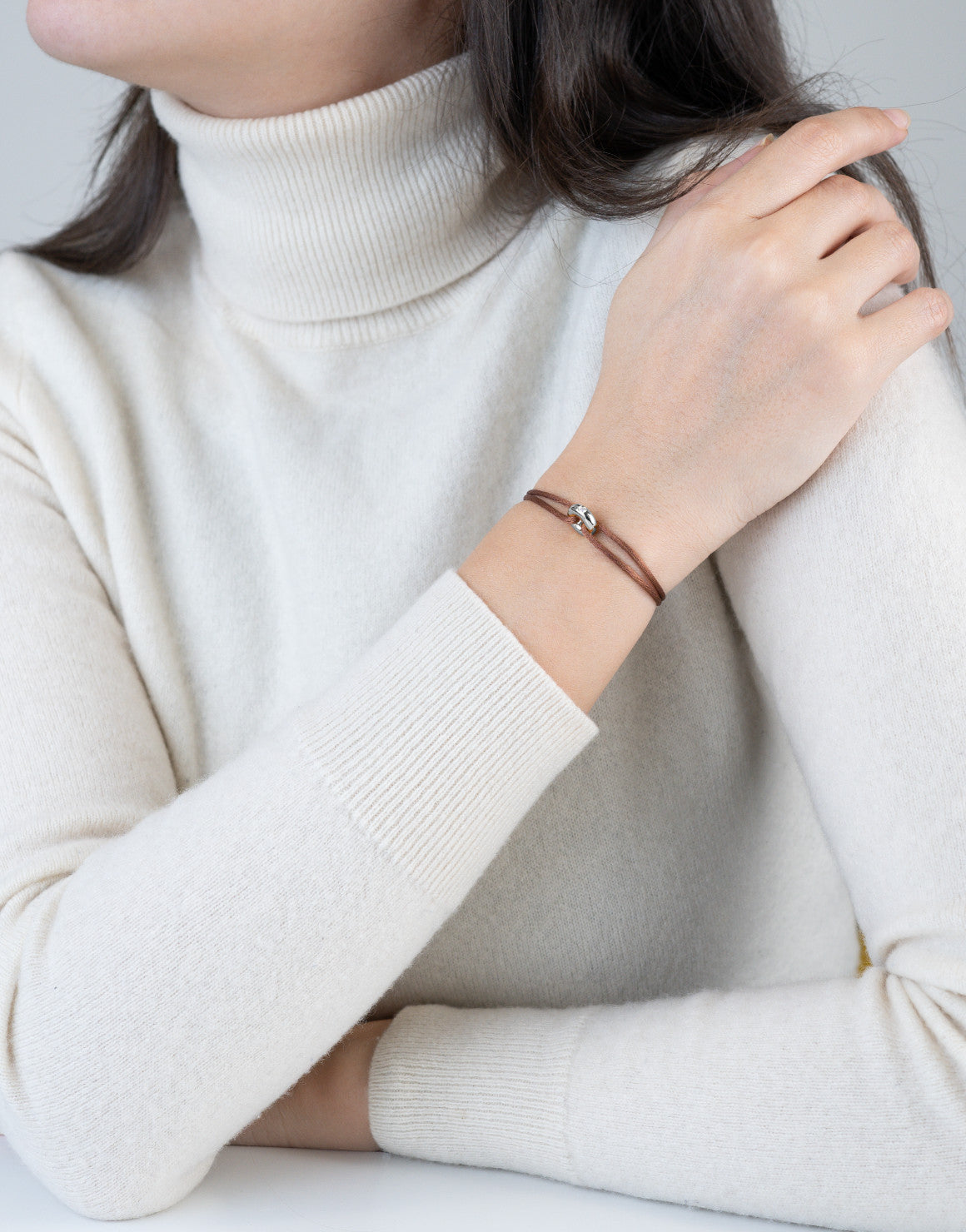 Mini Silver Diamond Cord Bracelet