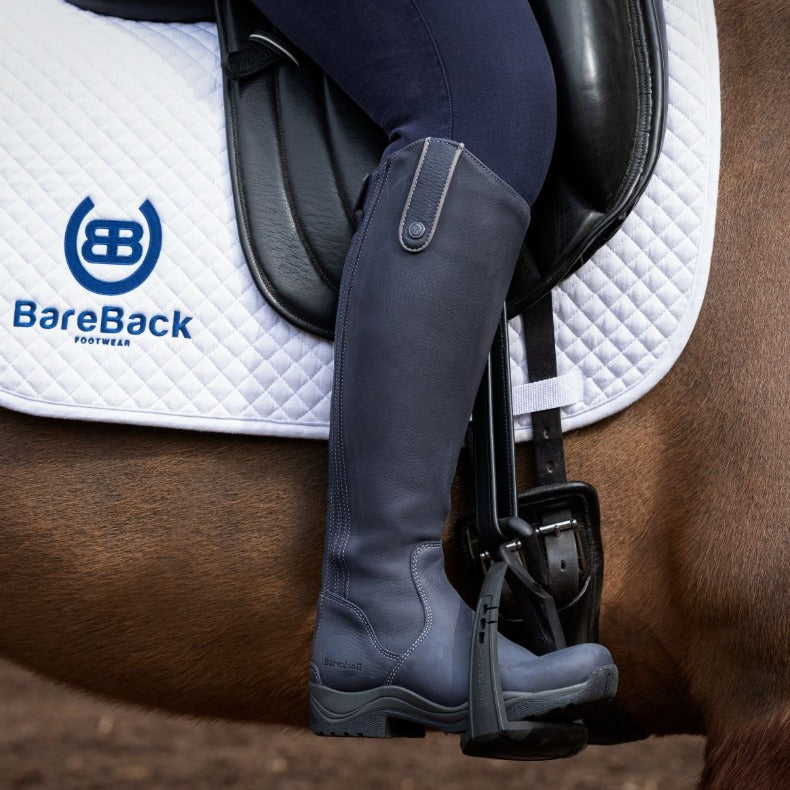 Riding Boots in Blue with Standard and Wide Calf Fit