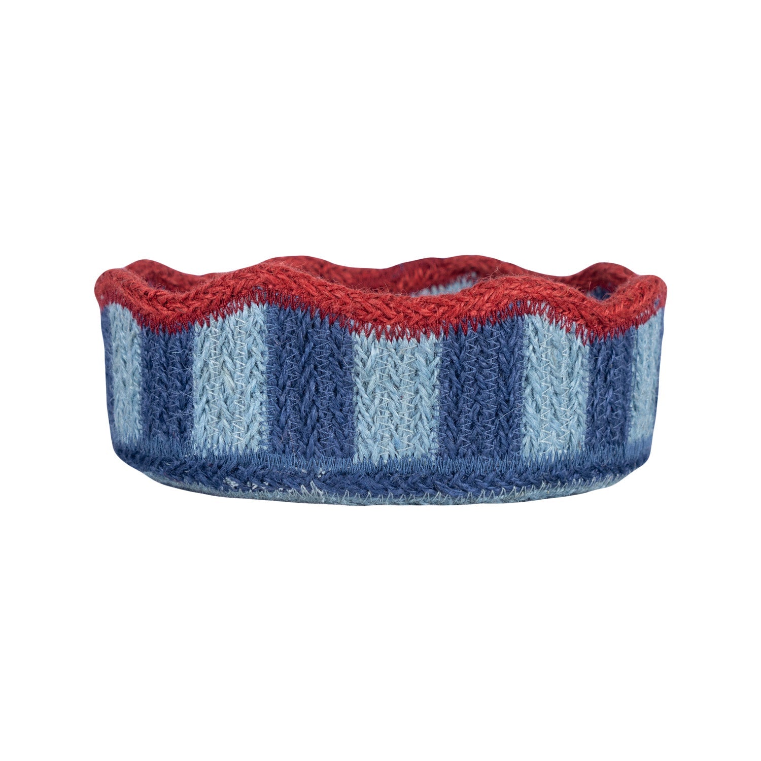 Stripy Scalloped Mini Basket - Blueberry