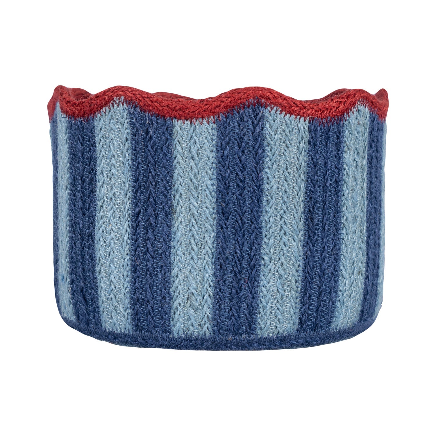 Stripy Scalloped Basket - Blueberry