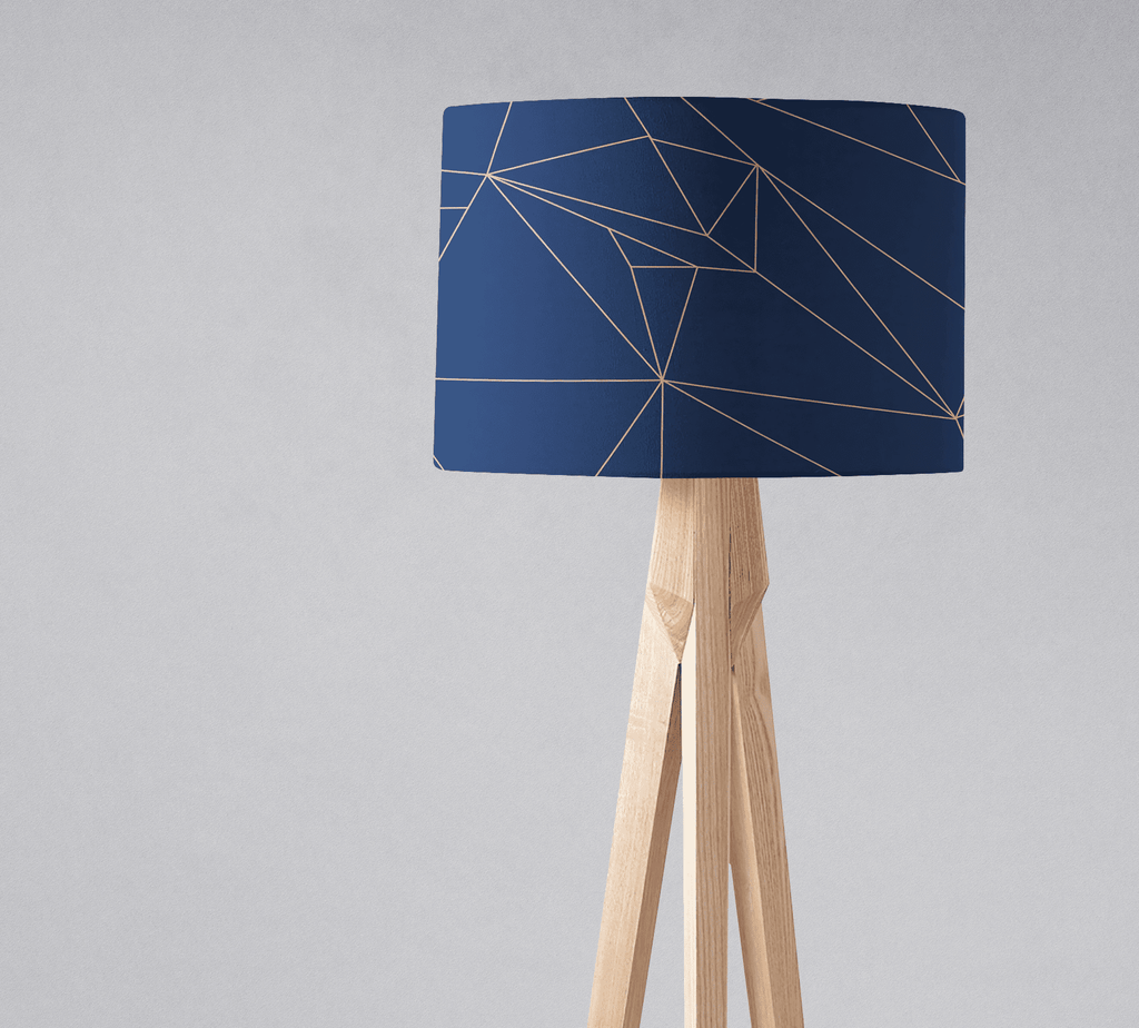 Navy Blue and Rose Gold Geometric Lampshade