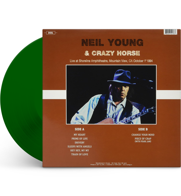 Neil Young and Crazy Horse Live at Shoreline Amphitheatre 1994 12 Inch Album 180g Translucent Green Vinyl