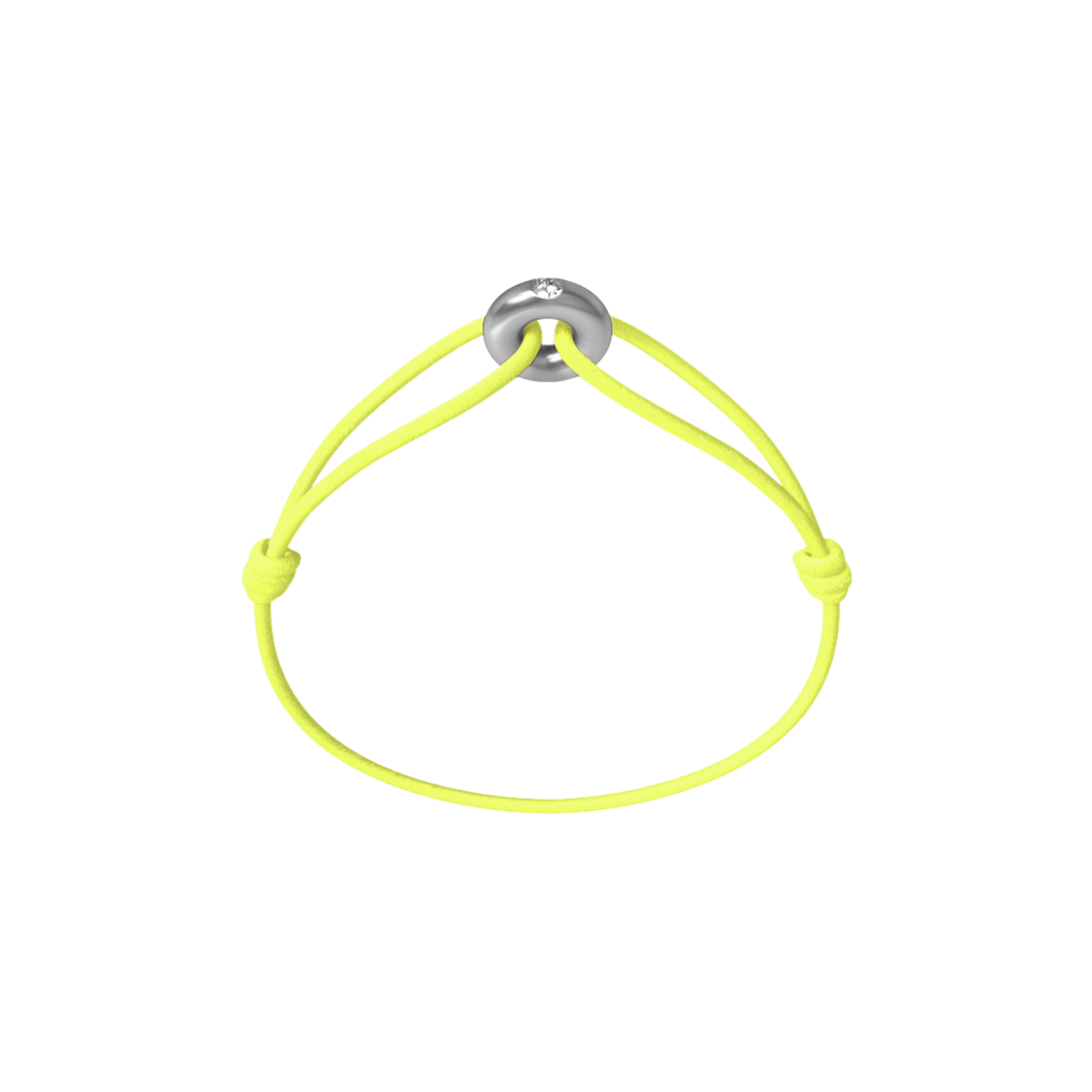 Mini Silver Diamond Cord Bracelet