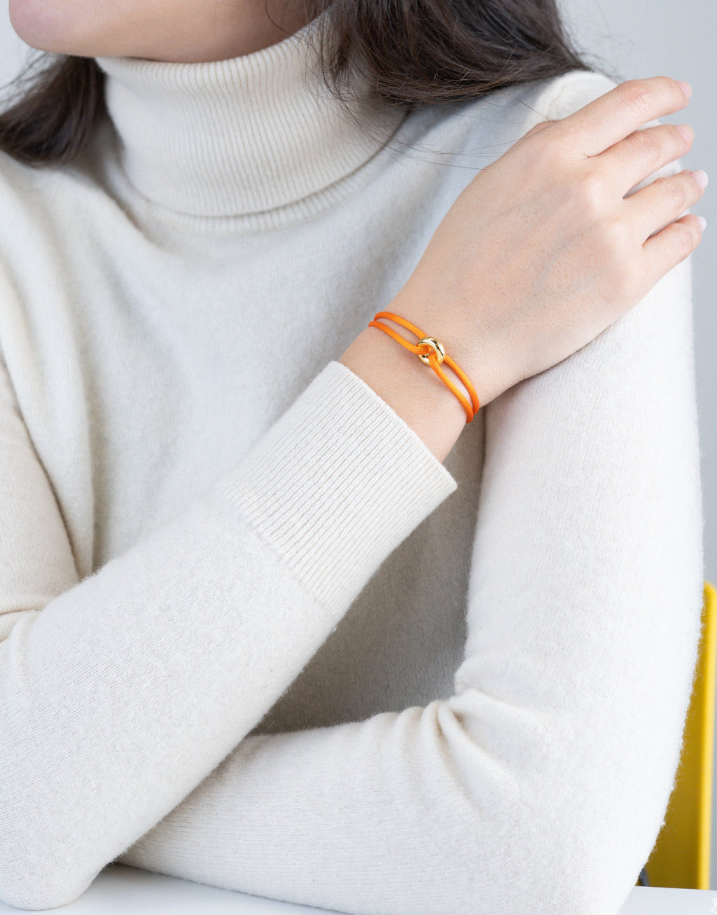 Golden Cord Bracelet Handcrafted in Sterling Silver