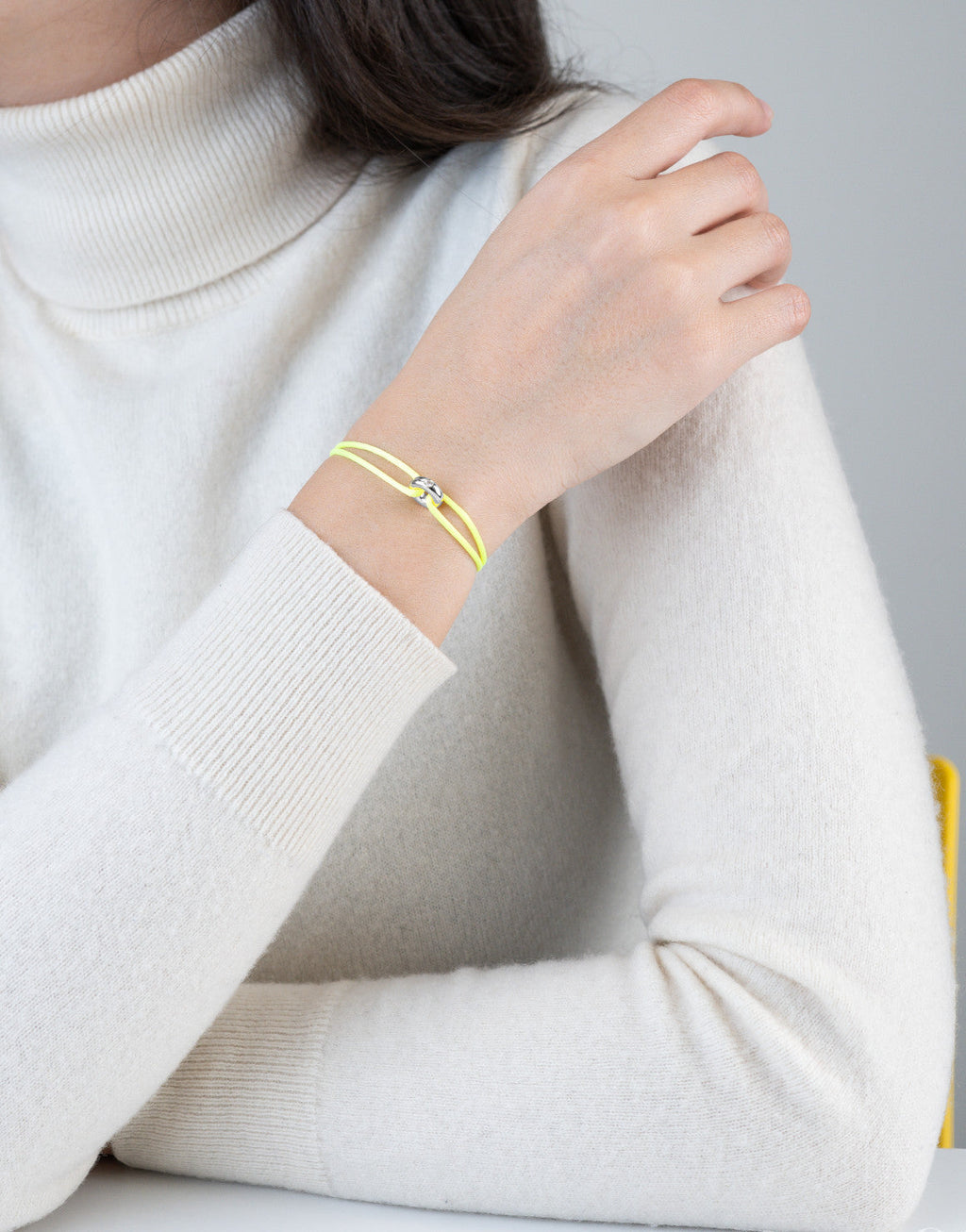 Mini Silver Diamond Cord Bracelet