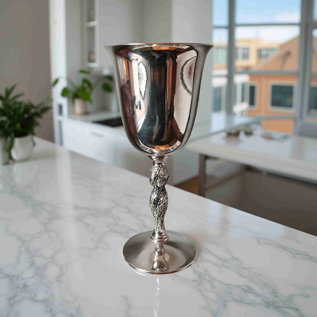 Silver Goblet Scented Candles Natural Wax