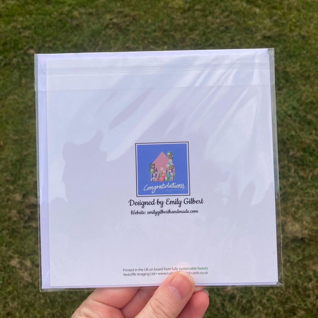 Hand-Drawn New Home Square Greetings Card