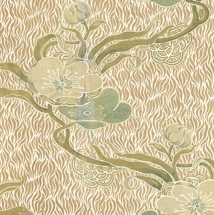 Nouveau Blossom Gold Wallpaper