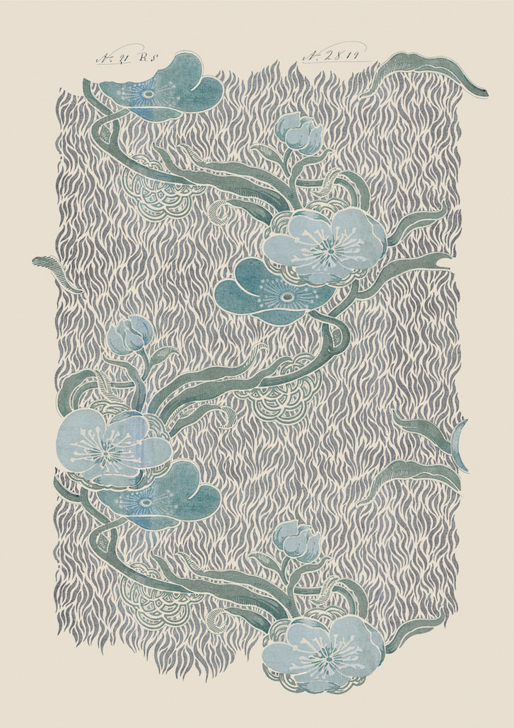 Nouveau Indigo Vintage Archive Poster Print