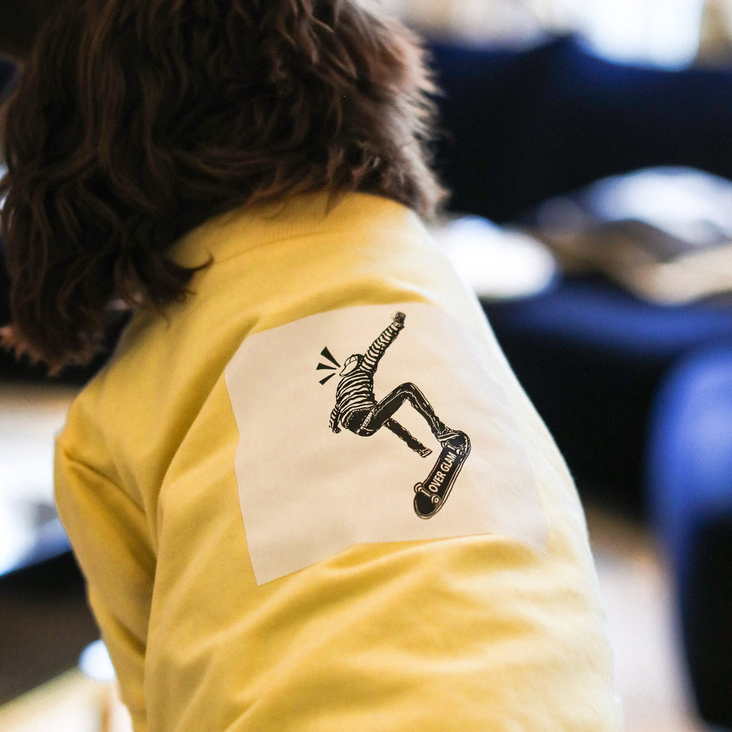Skateboard Print Sweatshirt in Black and White