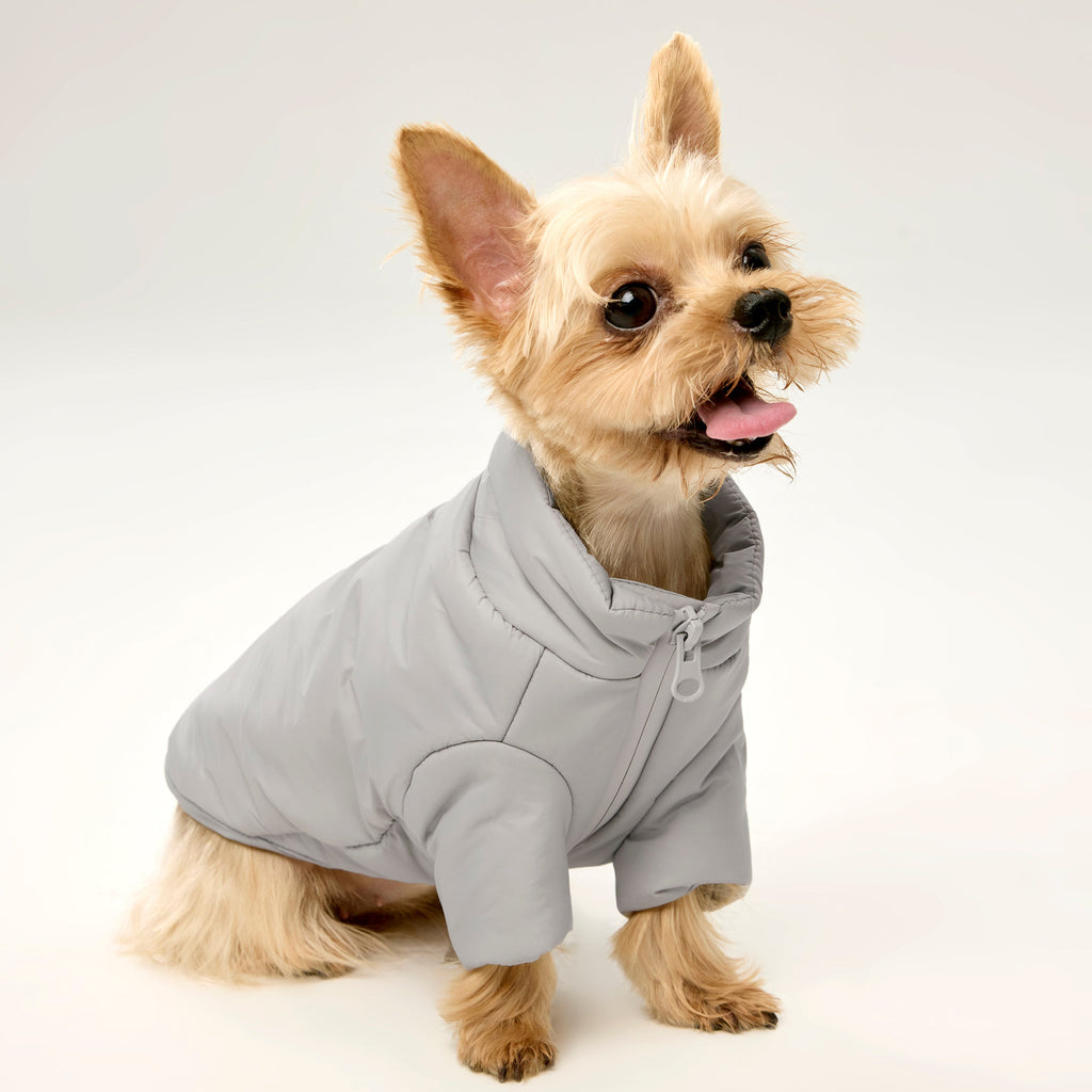 Light Grey Zip Up Puffer Jacket