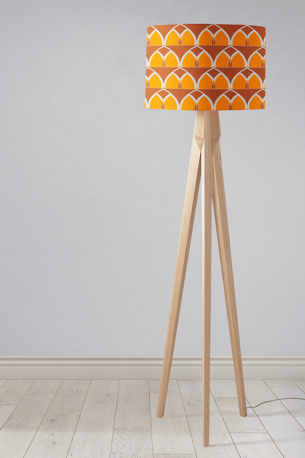 Orange and Yellow Geometric Arches Lampshade for Ceiling or Table Lamp