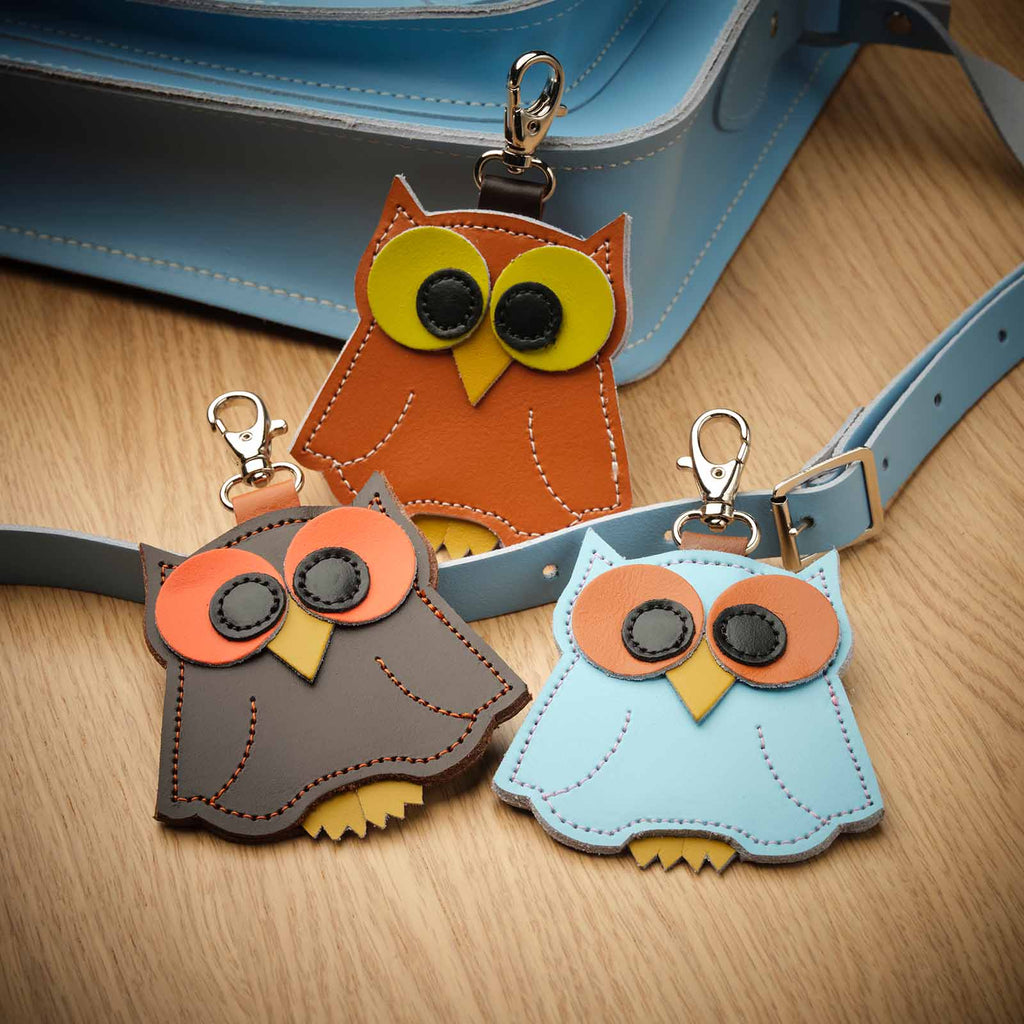 Owl Bag Charm in Burnt Orange