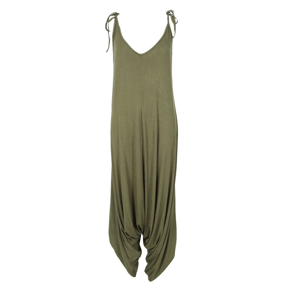 Harem Jumpsuit in Black, Green and Red