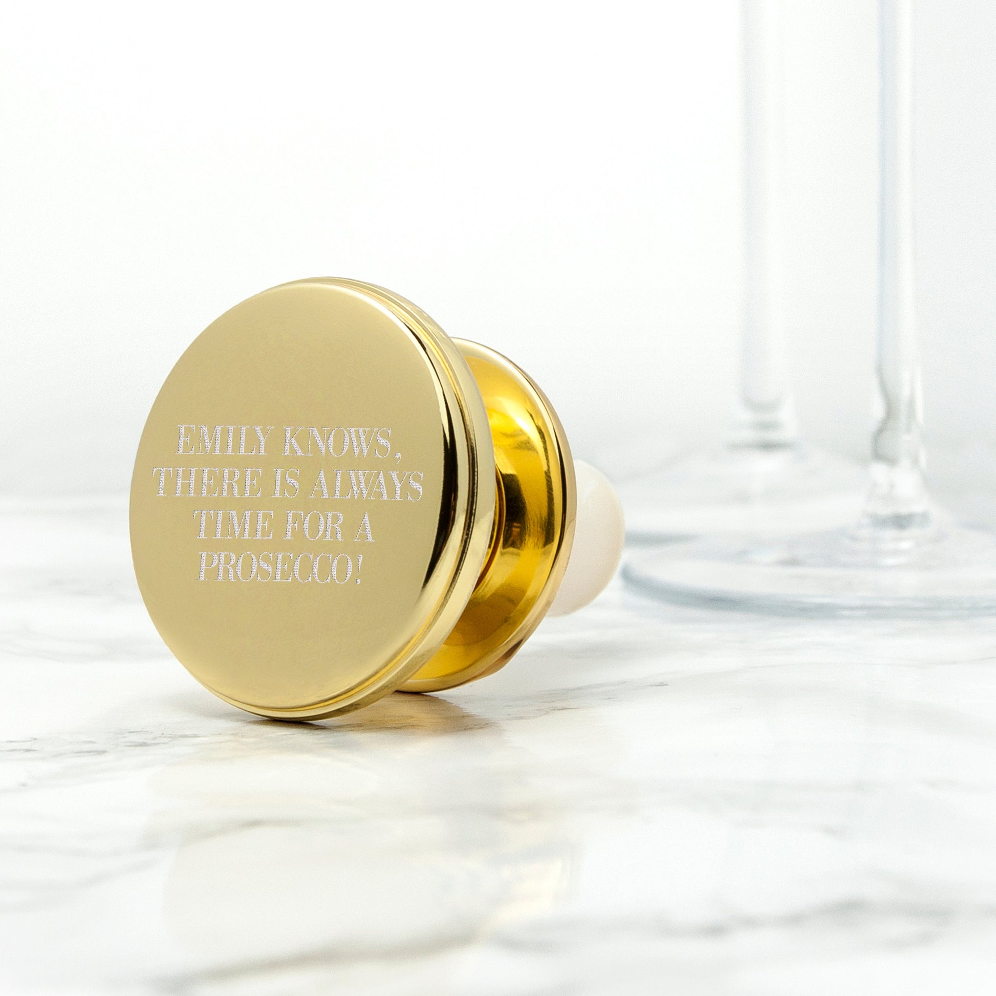 Personalised Luxury Bottle Stopper in Silver or Gold