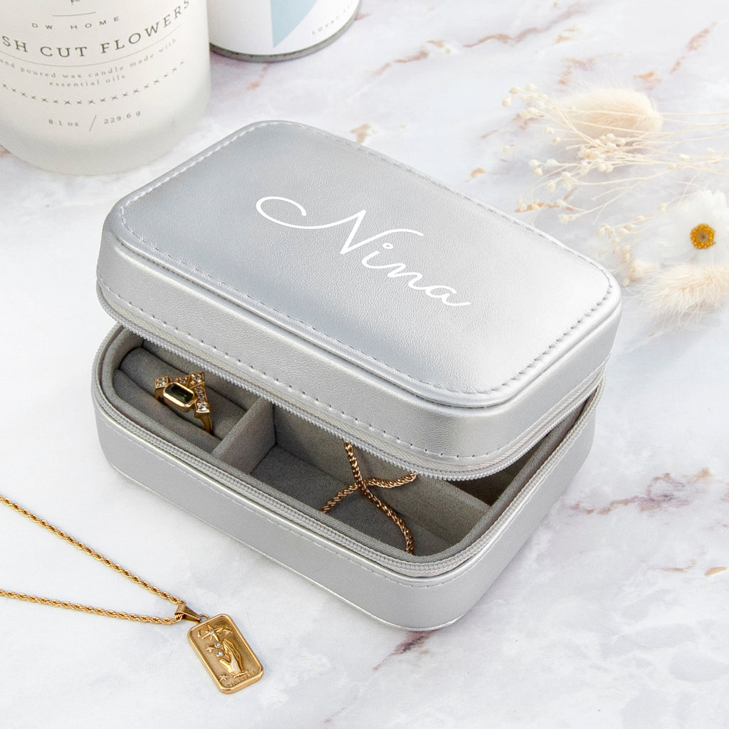 Personalised Silver Travel Jewellery Case