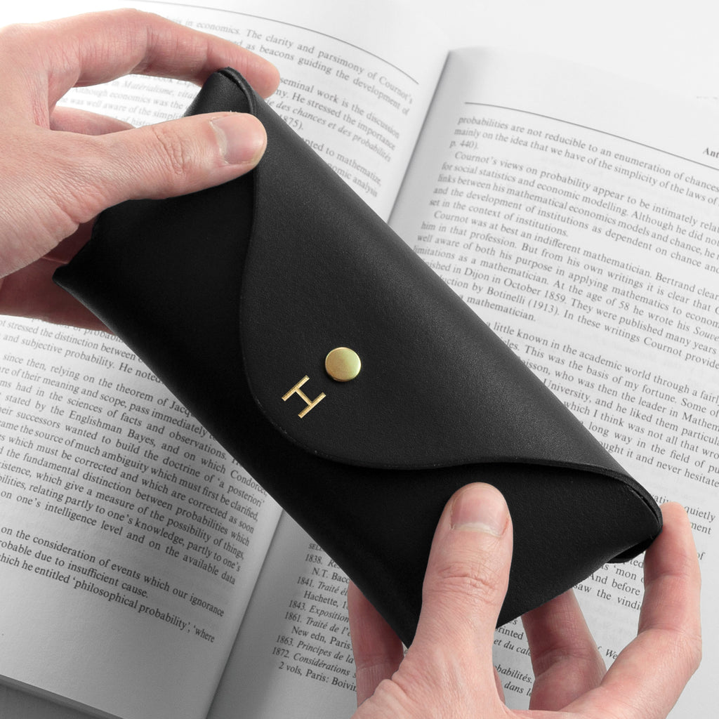 Personalised Leather Origami Glasses Case