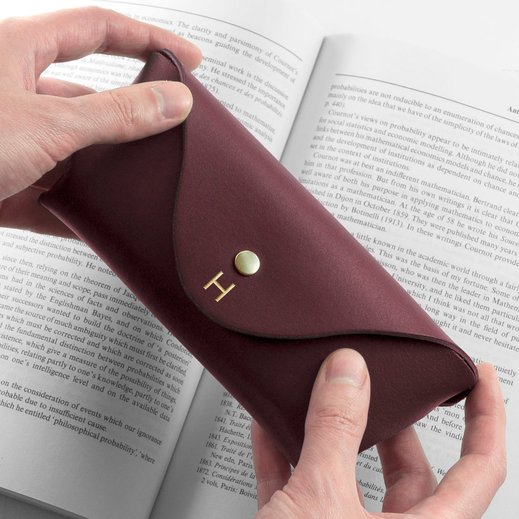 Personalised Leather Origami Glasses Case