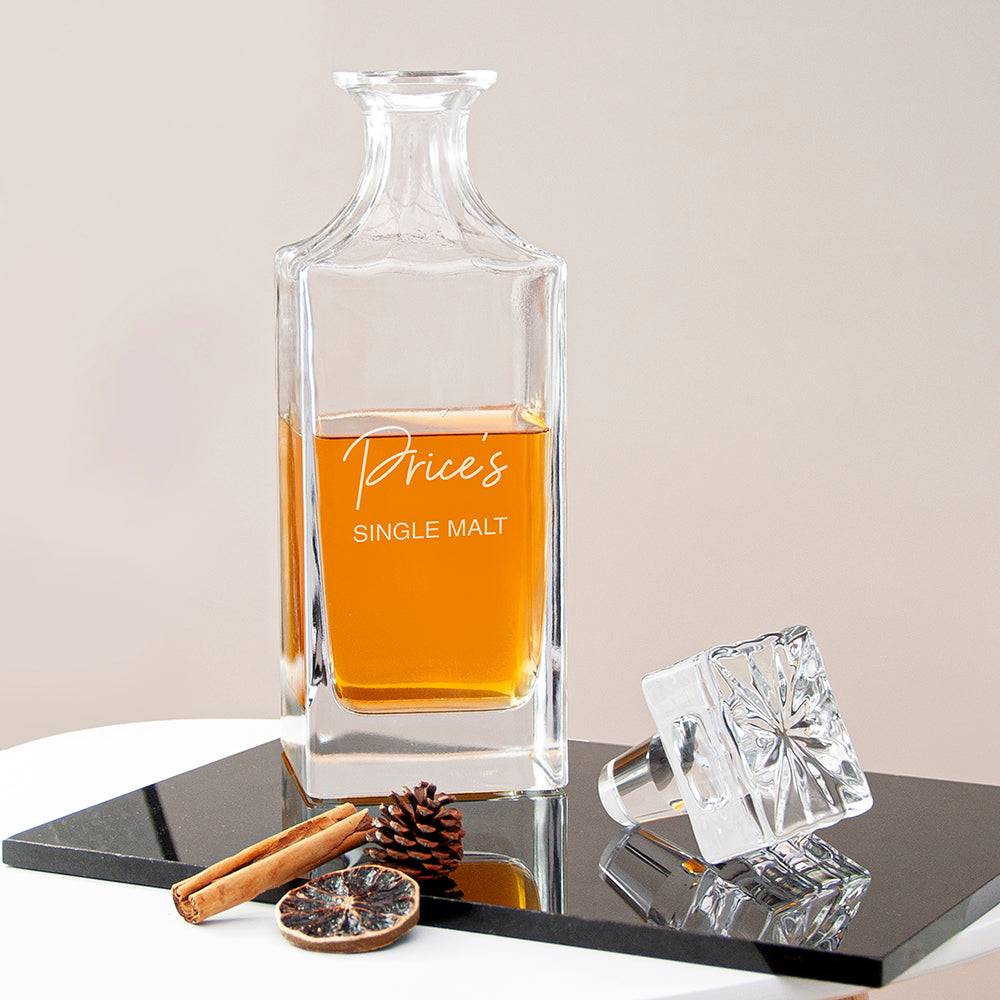 Personalised Square Decanter with Custom Engraving
