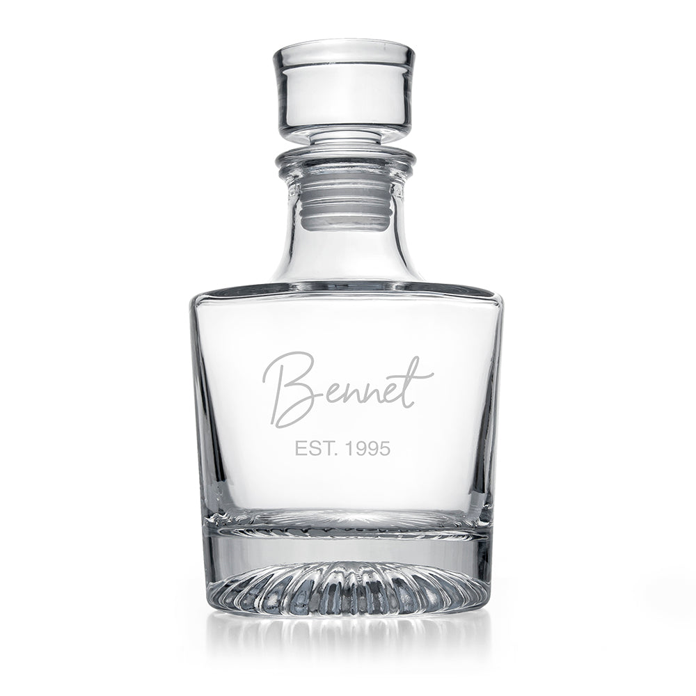 Personalised Round Decanter with Star Base